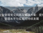 企业管理常见问题及解决方案：提升管理水平与实现可持续发展