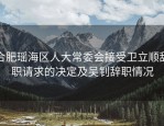 合肥瑶海区人大常委会接受卫立顺辞职请求的决定及吴钊辞职情况