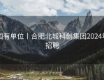 国有单位丨合肥北城科创集团2024年招聘