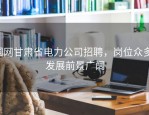 国网甘肃省电力公司招聘，岗位众多，发展前景广阔