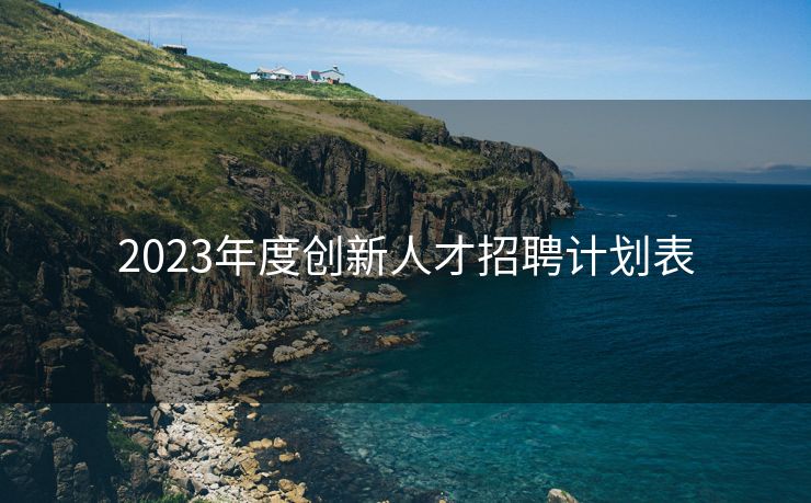 2023年度创新人才招聘计划表
