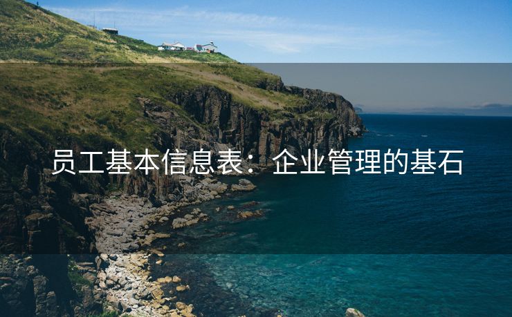 员工基本信息表：企业管理的基石