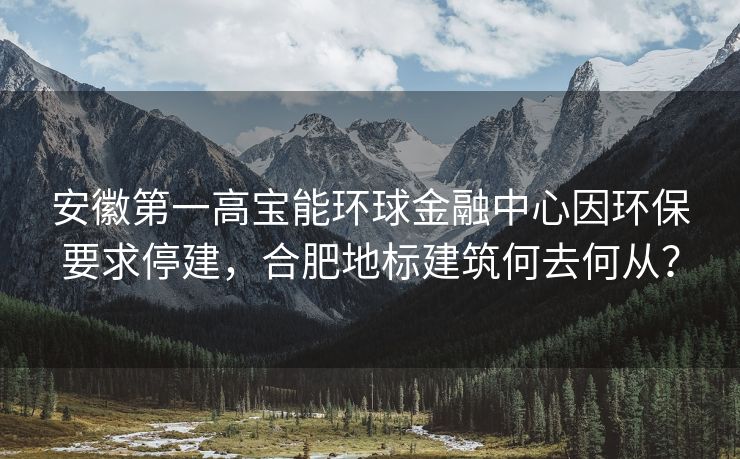 安徽第一高宝能环球金融中心因环保要求停建，合肥地标建筑何去何从？