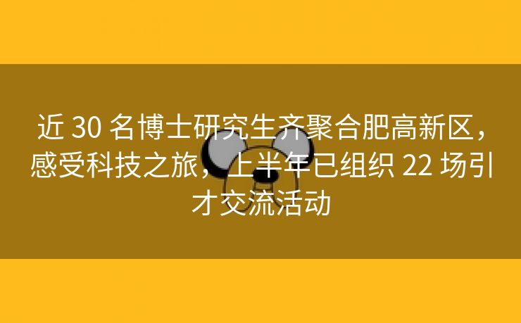 近 30 名博士研究生齐聚合肥高新区，感受科技之旅，上半年已组织 22 场引才交流活动
