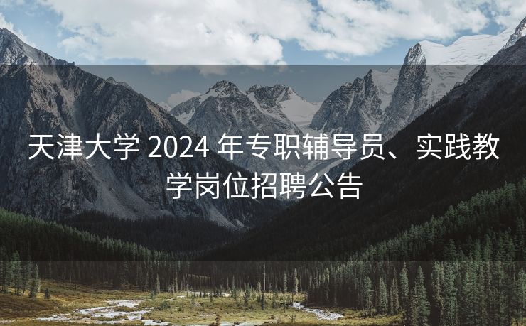 天津大学 2024 年专职辅导员、实践教学岗位招聘公告