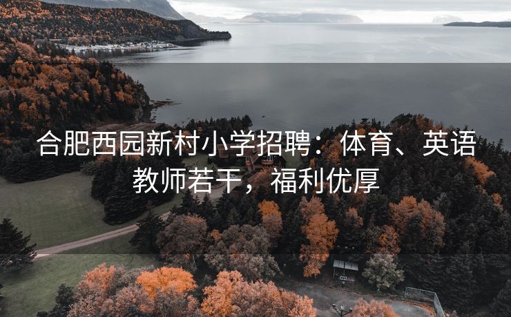 合肥西园新村小学招聘：体育、英语教师若干，福利优厚