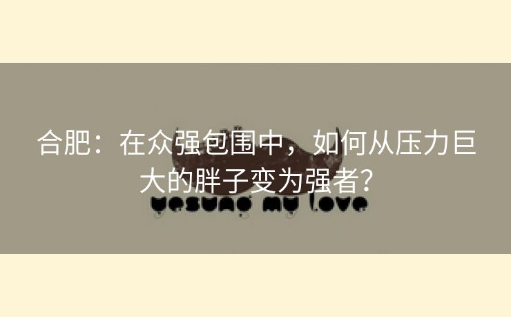 合肥：在众强包围中，如何从压力巨大的胖子变为强者？
