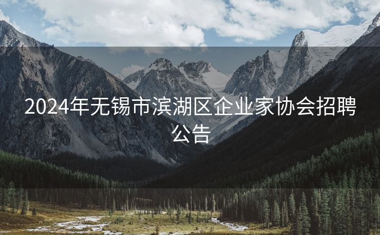 2024年无锡市滨湖区企业家协会招聘公告