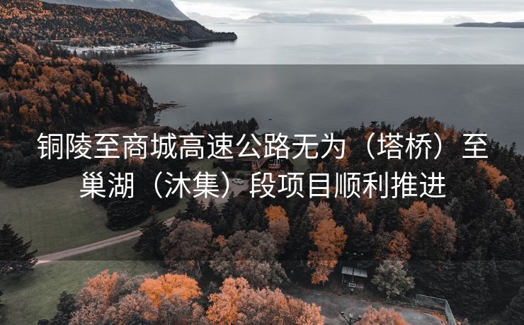 铜陵至商城高速公路无为（塔桥）至巢湖（沐集）段项目顺利推进