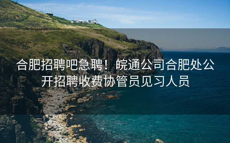 合肥招聘吧急聘！皖通公司合肥处公开招聘收费协管员见习人员
