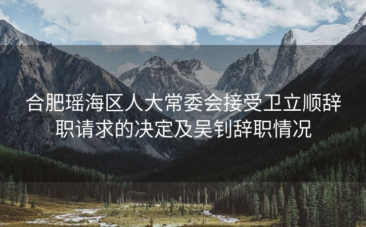 合肥瑶海区人大常委会接受卫立顺辞职请求的决定及吴钊辞职情况